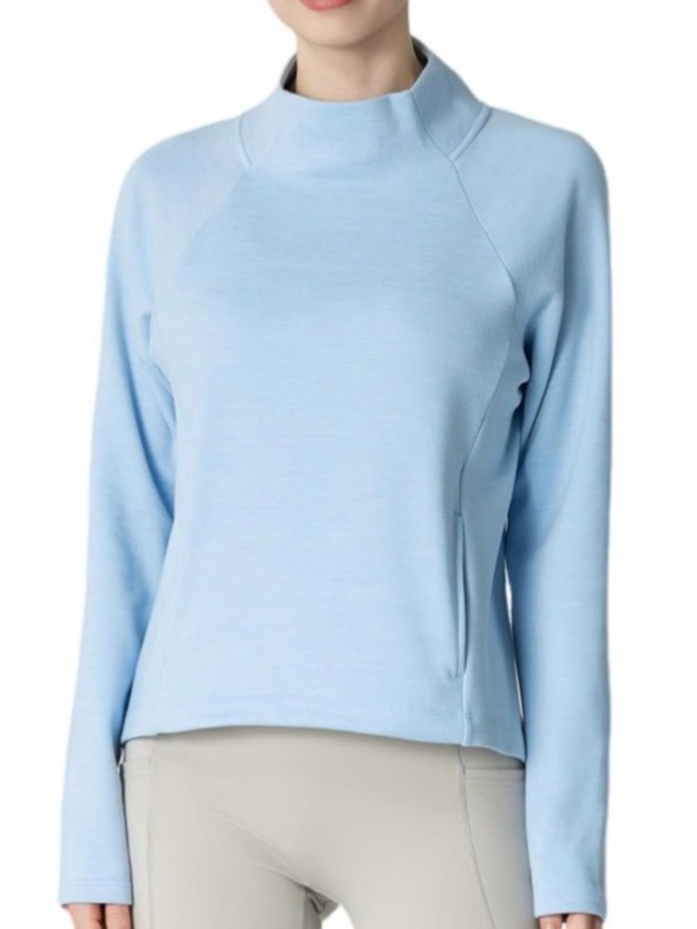 Light Blue Mock Neck Women’s Sweater